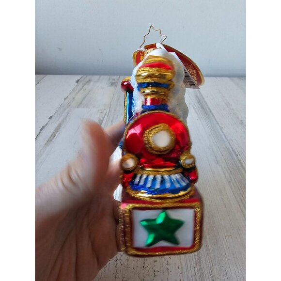 Radko choo choo cheer train locomotive toy caboose new Xmas tree ornament - Picture 3 of 14